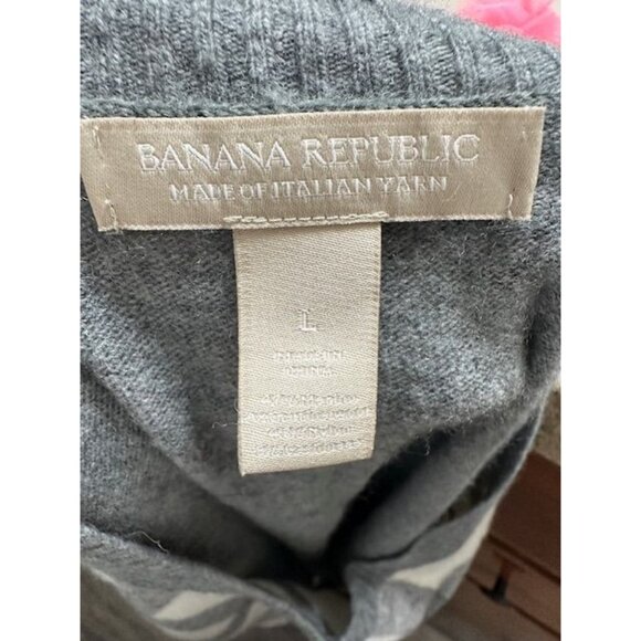 Banana Republic Preppy Italian Yarn Merino Wool Cashmere Blend Argyle Sweater L - Picture 4 of 7